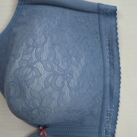 Cacique Floral 42H Lightly Lined No-Wire Bra Blue - Picture 16 of 16